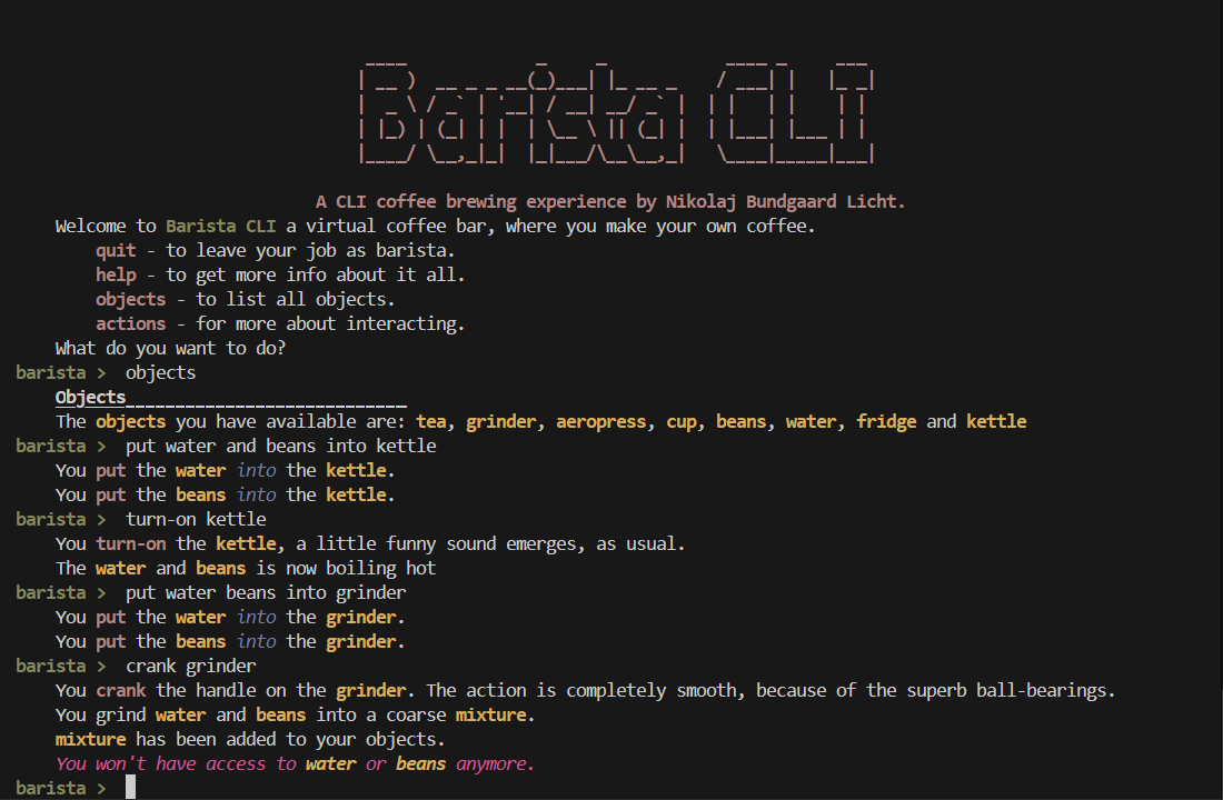 An awesome-looking cover photo for 'Barista CLI'